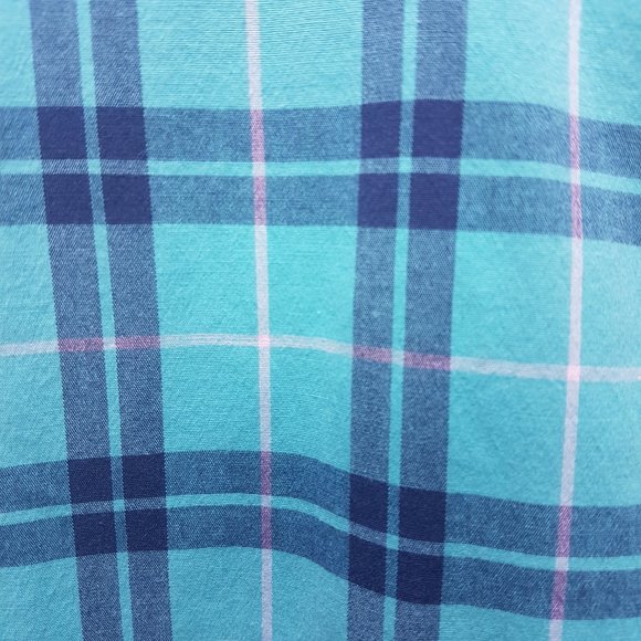 UNDER ARMOUR Button Down Shirt Medium US M Plaid Long Sleeve Blue Green Teal - Picture 7 of 16